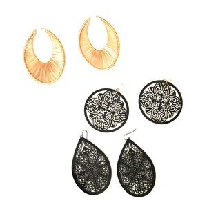 3 pairs of earrings.